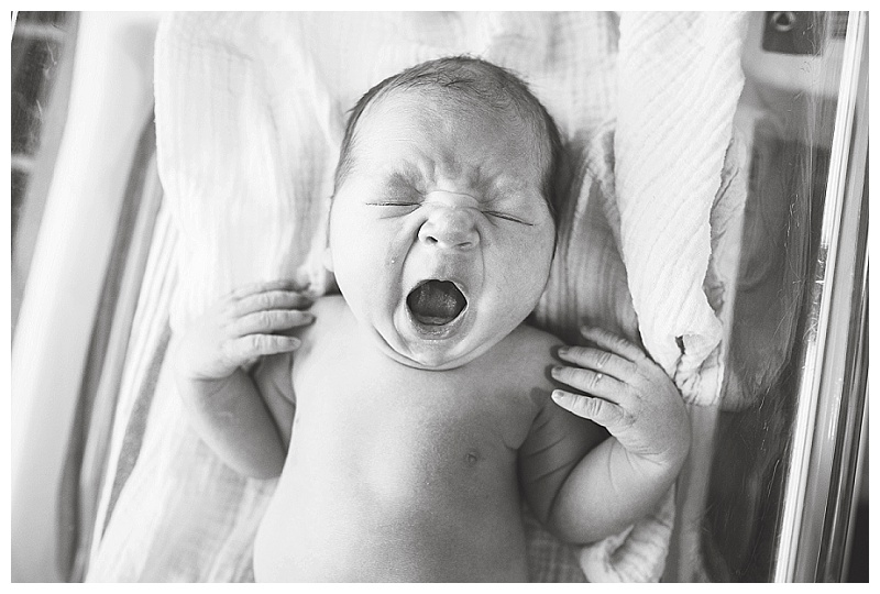 Grosse Pointe Woods Fresh 48 photographer newborn yawning