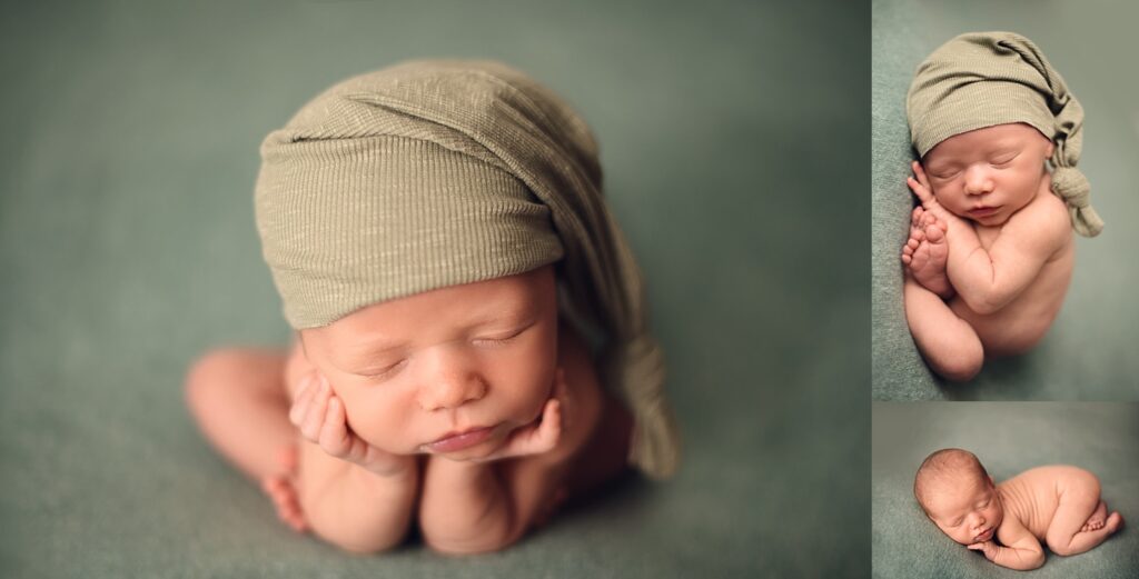 baby boy green newborn session