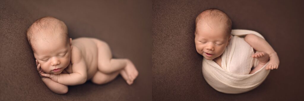 baby boy brown newborn session