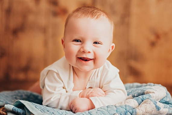 smiling baby milestones photography Katie Anton